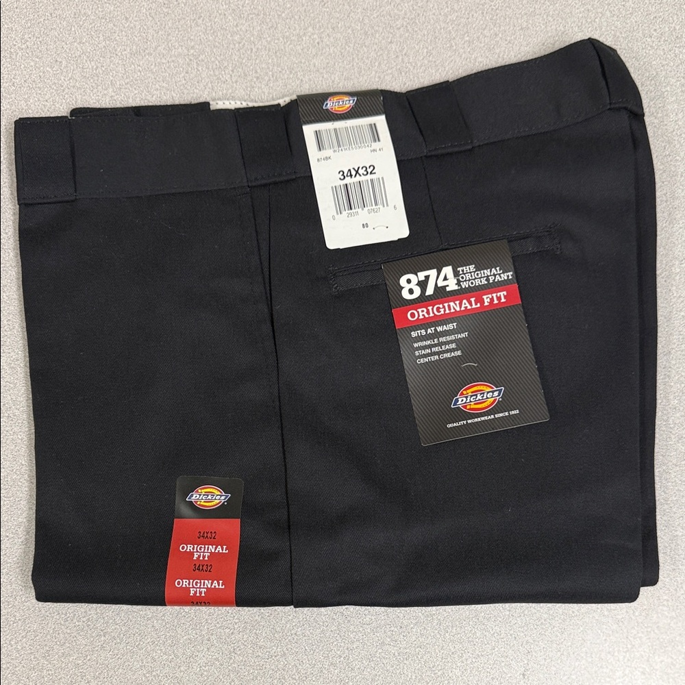 Dickies Men's Original Fit Work Pants Black 34X32
